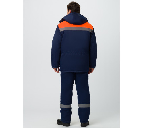 Костюм зимний Труженик-Ультра-2 (тк.Смесовая,210) п/к, т.синий/оранжевый