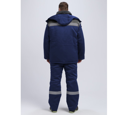 Куртка зимняя Бригада NEW (тк.Смесовая,210), т.синий/серый