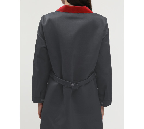 Халат женский Технолог (тк.Смесовая,210), т.серый/красный