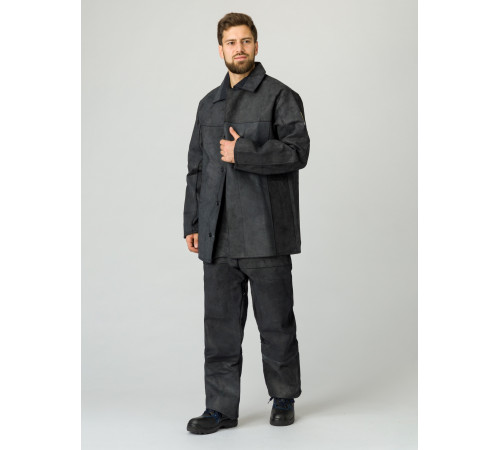 Костюм сварщика цельноспилковый 2 кл.защиты(Спилок 0,9-1,2), черный