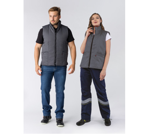 Жилет утепленный Универсальный (Смесовая, 210), темно-серый