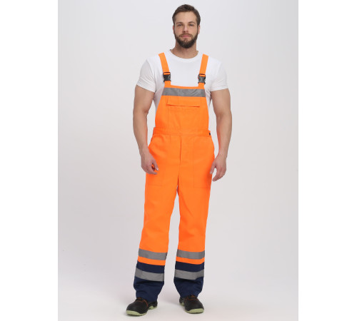 Костюм Дорожник (тк.Смесовая,210) п/к, оранжевый/т.синий