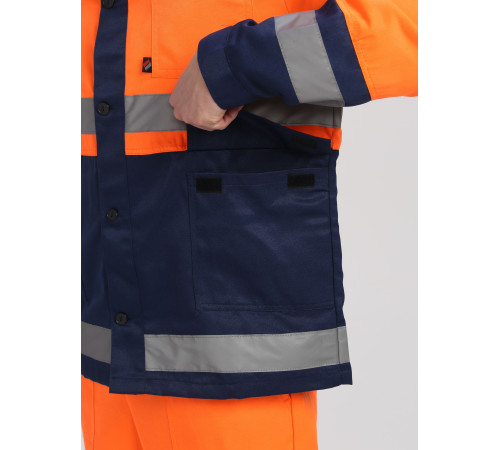 Костюм Дорожник (тк.Смесовая,210) п/к, оранжевый/т.синий