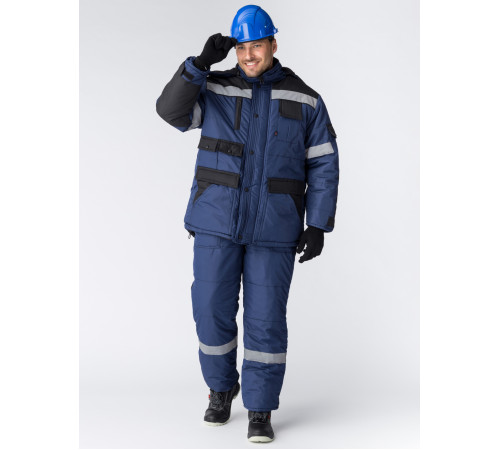 Костюм зимний Беркут (Таслан) п/к, темно-синий/черный