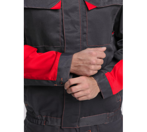 Костюм Сфера NEW (тк.Смесовая,210) п/к, т.серый/красный Костюм Сфера NEW (тк.Смесовая,210) п/к, т.серый/красный