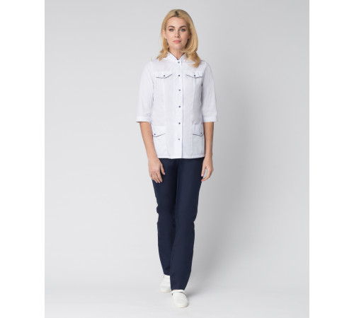 Костюм женский Орхидея (тк.ТиСи), белый/т.синий