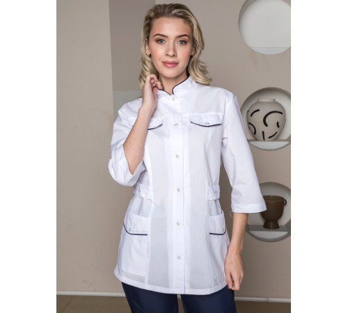 Костюм женский Орхидея (тк.ТиСи), белый/т.синий