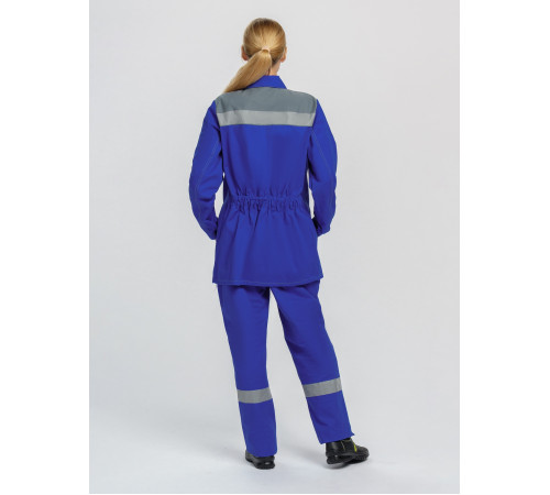 Костюм женский Смена (тк.Саржа,250) брюки, васильковый/серый