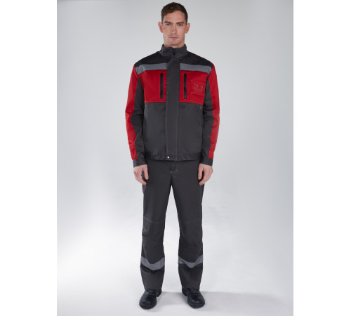 Костюм Нембус-2 СОП (тк.Смесовая,220) п/к, т.серый/красный