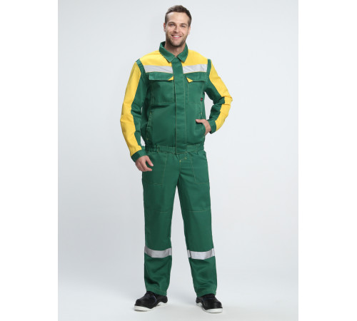 Костюм Сфера NEW (тк.Смесовая,210) п/к, зеленый/желтый