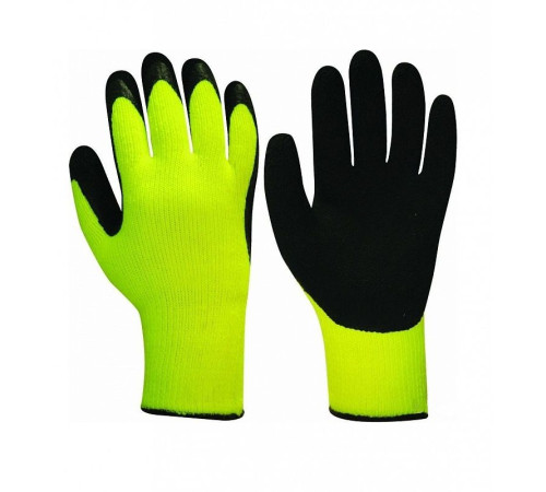 Перчатки утепл. акриловые со вспененным латекс. покрытием, цвет в ассортименте