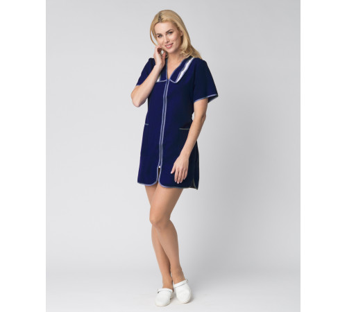 Халат женский Сакура (тк.Габардин), т.синий