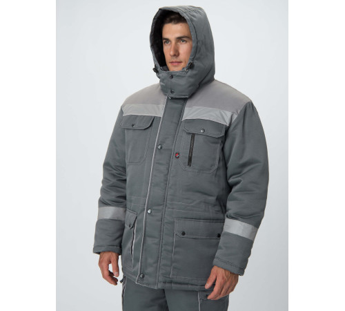 Костюм зимний Титан (тк.Смесовая,210) п/к, серый/св.серый