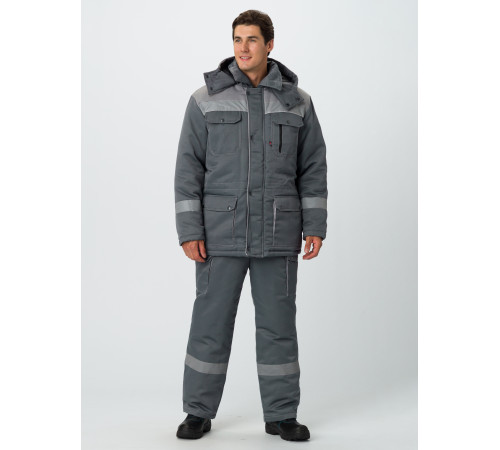 Костюм зимний Титан (тк.Смесовая,210) п/к, серый/св.серый