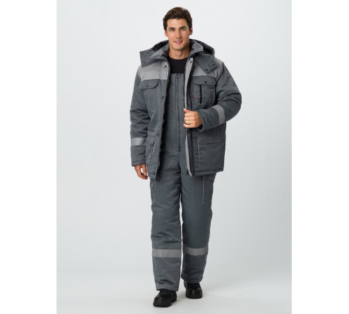 Костюм зимний Титан (тк.Смесовая,210) п/к, серый/св.серый