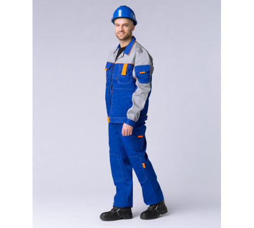Костюм Союз-Профессионал-1 (тк.Балтекс,240) брюки, васильковый/св.серый/оранжевый Костюм Союз-Профессионал-1 (тк.Балтекс,240) брюки, васильковый/св.серый/оранжевый