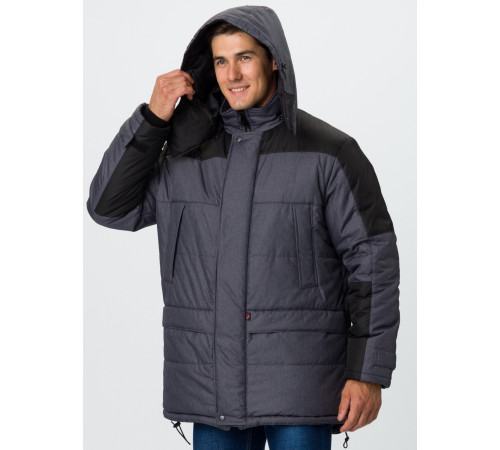 Куртка зимняя Премиум CH (тк.Мембрана), т.серый меланж/черный