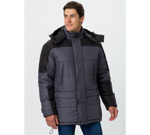 Куртка зимняя Премиум CH (тк.Мембрана), т.серый меланж/черный