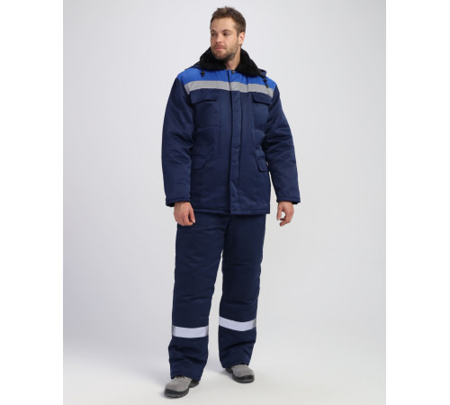 Куртка зимняя Стандарт (тк.Смесовая,210), т.синий/васильковый
