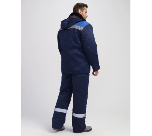 Куртка зимняя Стандарт (тк.Смесовая,210), т.синий/васильковый