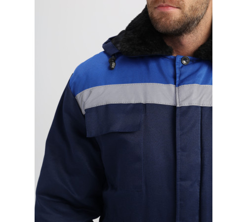 Куртка зимняя Стандарт (тк.Смесовая,210), т.синий/васильковый