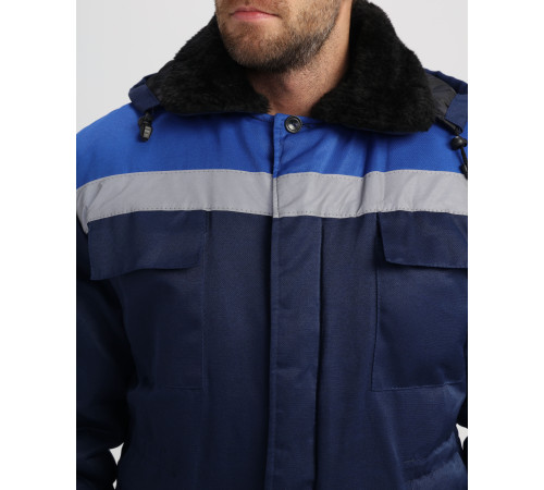Куртка зимняя Стандарт (тк.Смесовая,210), т.синий/васильковый