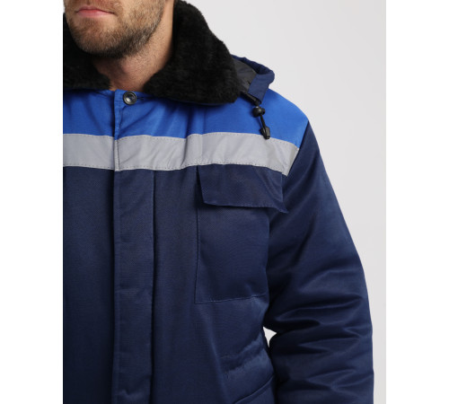 Куртка зимняя Стандарт (тк.Смесовая,210), т.синий/васильковый