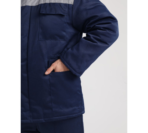 Куртка зимняя Стандарт (тк.Смесовая,210), т.синий/васильковый