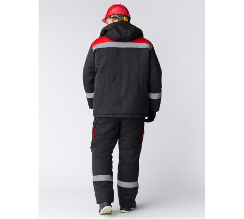 Костюм зимний Титан (Смесовая, 210) п/к, черный/красный