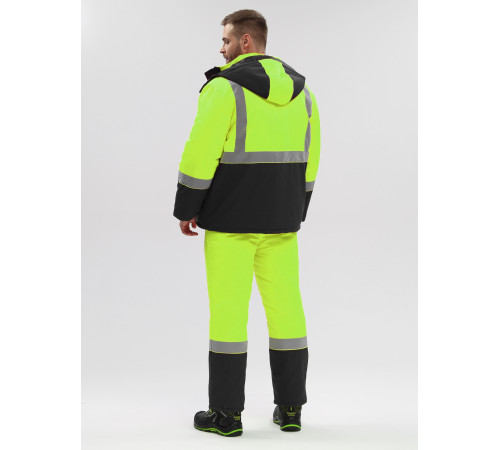 Костюм зимний Дорожник-Сигнал (тк.Смесовая,210) п/к, лимонный/черный