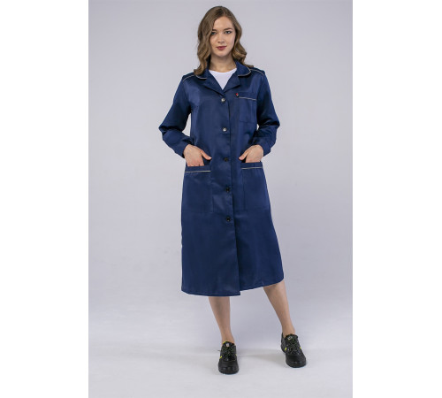 Халат женский ИТР (тк.Смесовая,210), т.синий