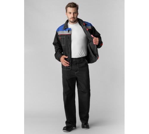 Костюм Флагман-Фаворит-1 СОП (тк.Саржа,250) брюки, т.синий/васильковый