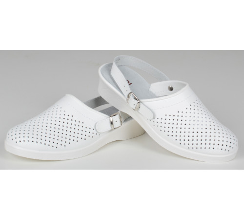 Сабо женские нат. кожа Эмануэла ПВХ ALMI (арт. 6802-00101) белый