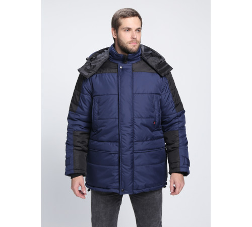 Куртка зимняя Европа (Дюспо), темно-синий/черный