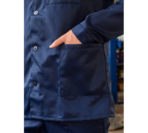 Костюм Аскет-1 (тк.Смесовая,210) брюки, т.синий/лимонный