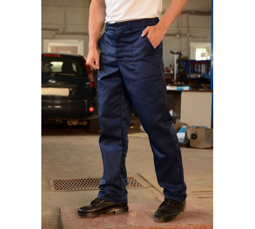 Костюм Аскет-1 (тк.Смесовая,210) брюки, т.синий/лимонный