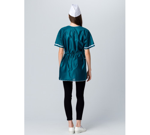 Халат женский на молнии короткий рукав (тк.Нейлон), зеленый