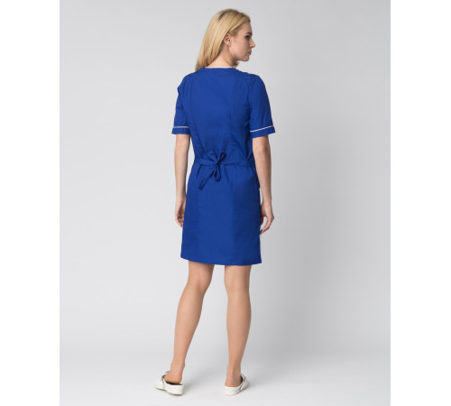 Халат женский Стелла (тк.ТиСи), васильковый/белый