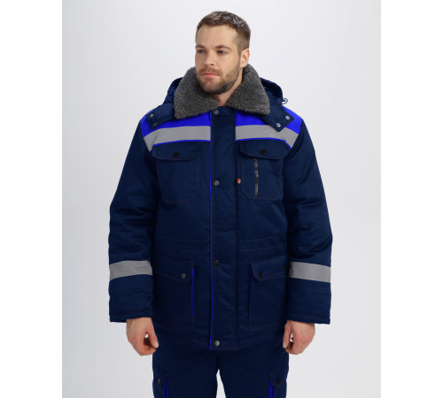 Костюм зимний Титан-Ультра CH (тк.Смесовая,240) п/к, т.синий/васильковый