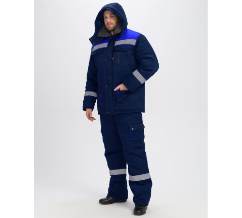 Костюм зимний Титан-Ультра CH (тк.Смесовая,240) п/к, т.синий/васильковый