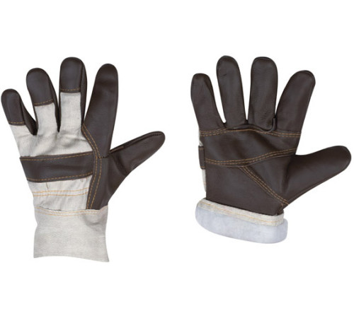 Перчатки кожаные комбинированные утепленные (синтепон)