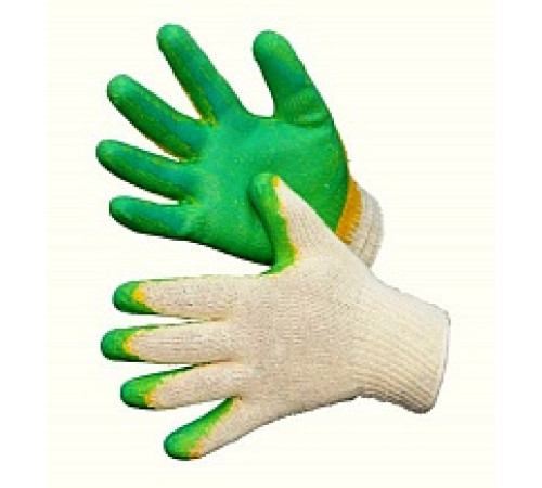 Перчатки х/б с двойным латексным покрытием