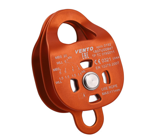 Блок-ролик VENTO™ двойной Double дюраль с подшипником, vpro 0192