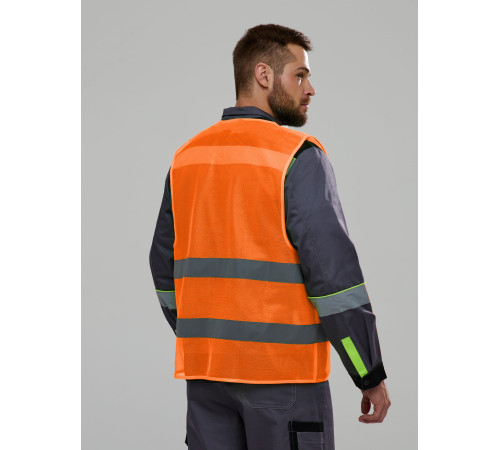 Жилет сигнальный ProfLine Base (тк.Полиэфир,60), оранжевый