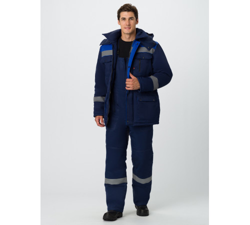 Костюм зимний Титан (тк.Смесовая,210) п/к, т.синий/васильковый