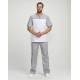 Мужской костюм Стоматолог (ткань ТиСи), серый/белый