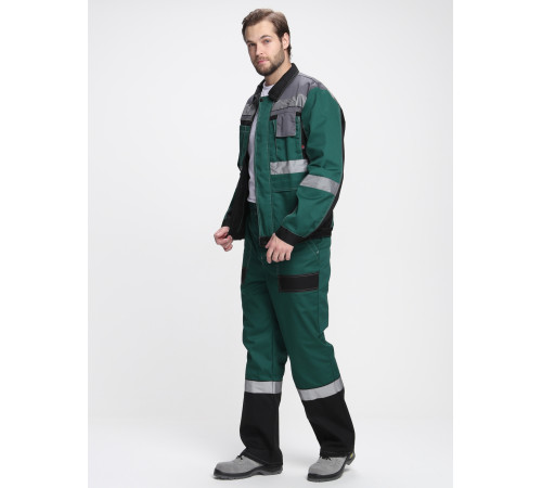 Костюм Виват-1 Премиум AR (тк.Смесовая,240) брюки, зеленый/черный/серый