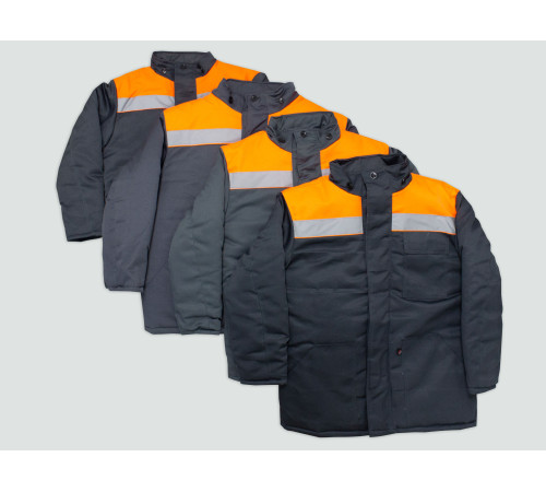 Куртка зимняя Экспертный-Люкс NEW (тк.Смесовая,210), т.серый/оранжевый