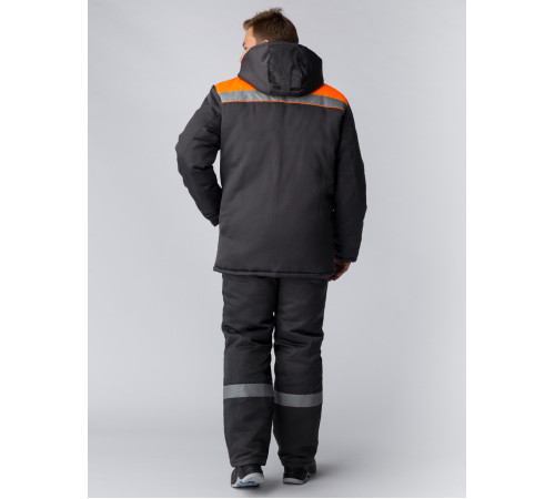 Куртка зимняя Экспертный-Люкс NEW (тк.Смесовая,210), т.серый/оранжевый