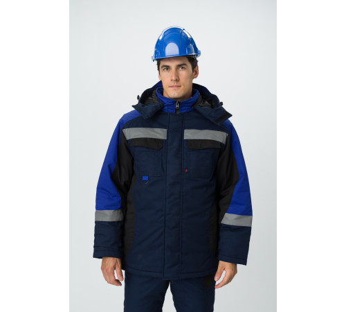 Костюм зимний Фаворит-Мега (тк.Протек,240) п/к, т.синий/черный/васильковый